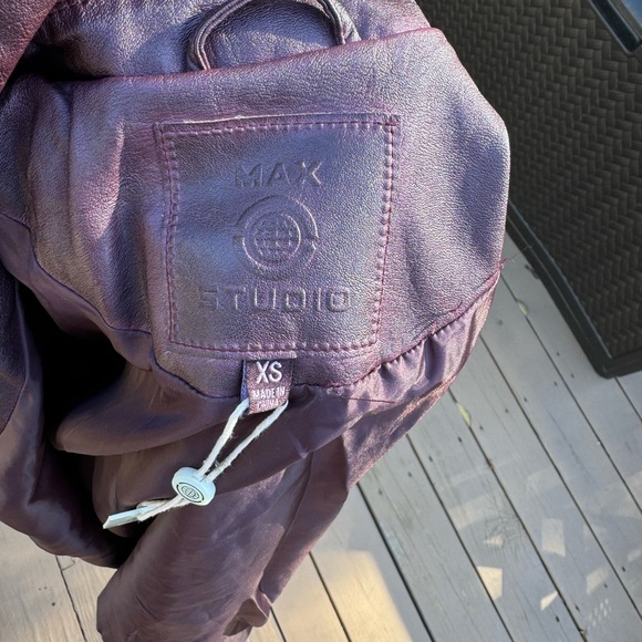 Max Studio Women’s Biker/Moto Style Jacket Dark Plum/Burgundy Size XSmall NWTS - Picture 5 of 8